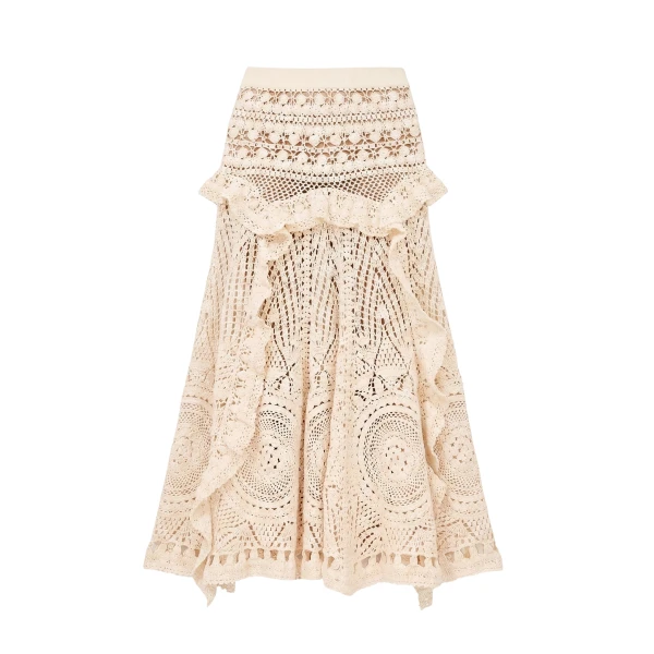 ulla johnson floretta crochet skirt