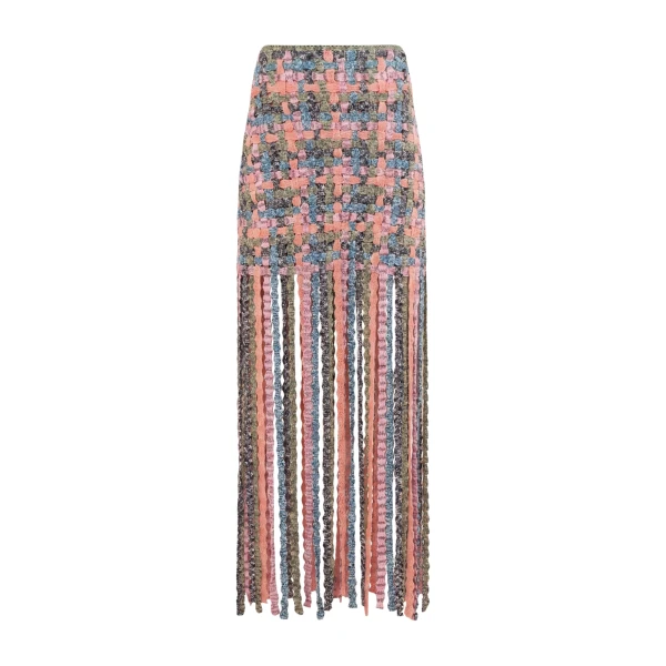 ulla johnson gais knit skirt with fringe