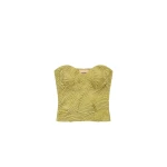 ulla johnson heleen satin cropped bustier top