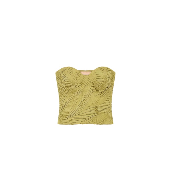 ulla johnson heleen satin cropped bustier top