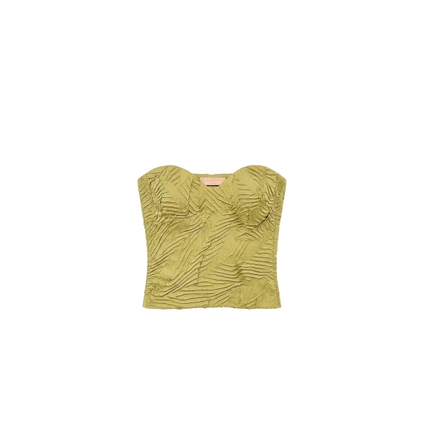 ulla johnson heleen satin cropped bustier top