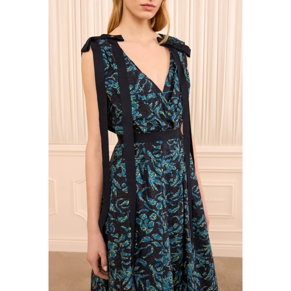 karina cotton bow dress midnight