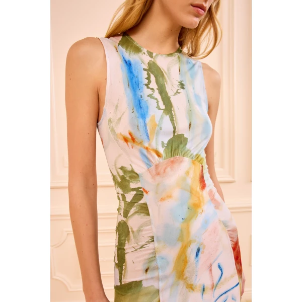 lana ruched jersey dress western dream