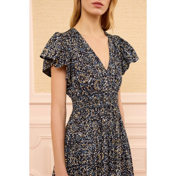 lyria cotton dress midnight bloom