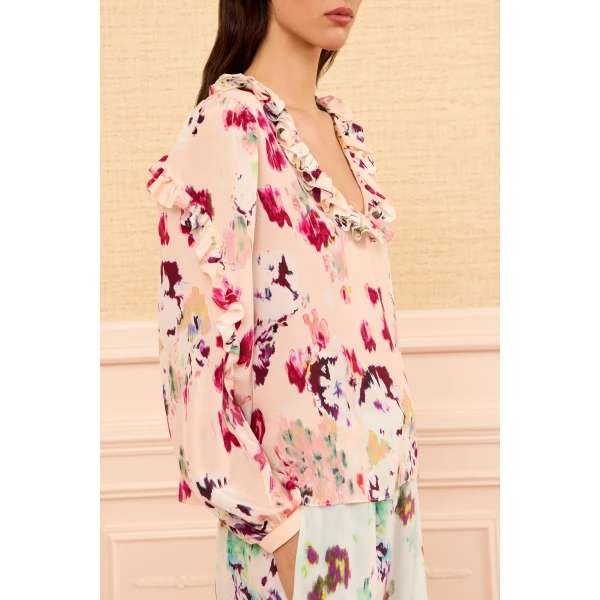 marguerite silk blouse summer garden