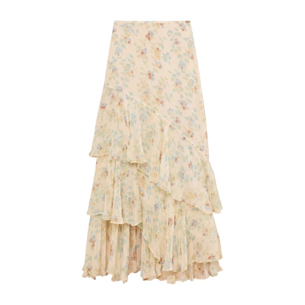 ulla johnson meadow silk midi skirt