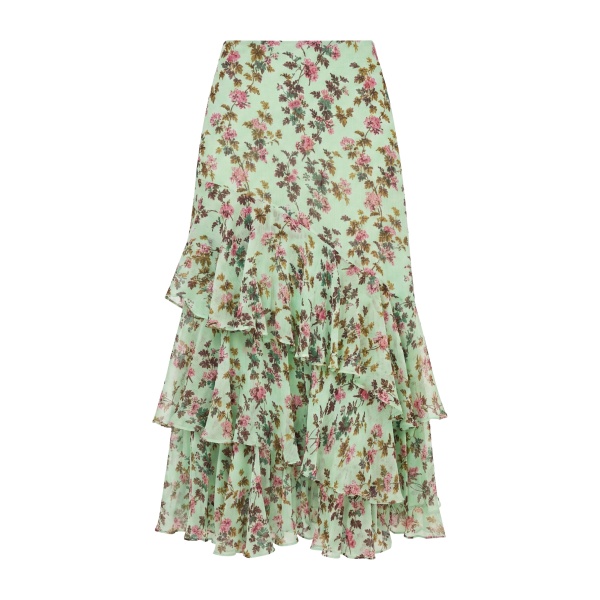 ulla johnson meadow silk midi skirt