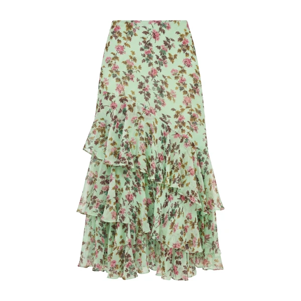 ulla johnson meadow silk midi skirt