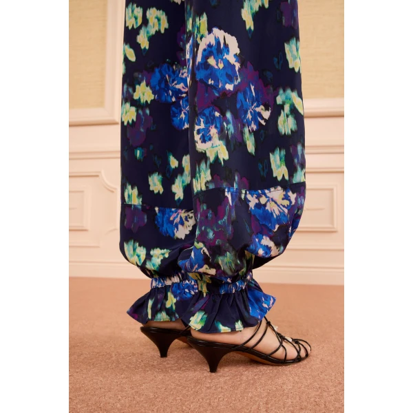 octavia silk cinched pant evening bloom