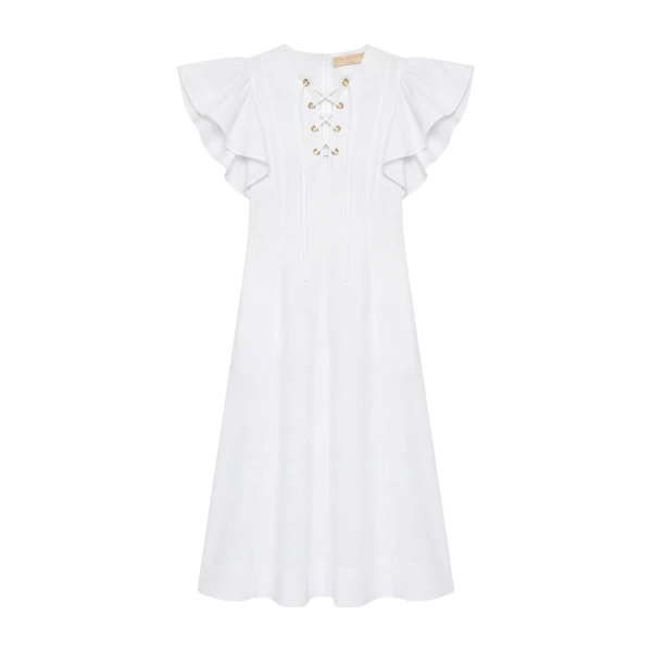 ulla johnson odessa cotton dress with lace up