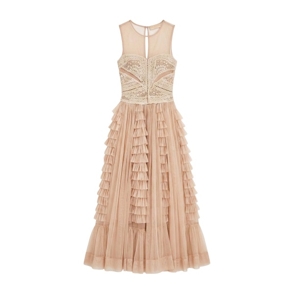 ulla johnson orla crochet & tulle dress