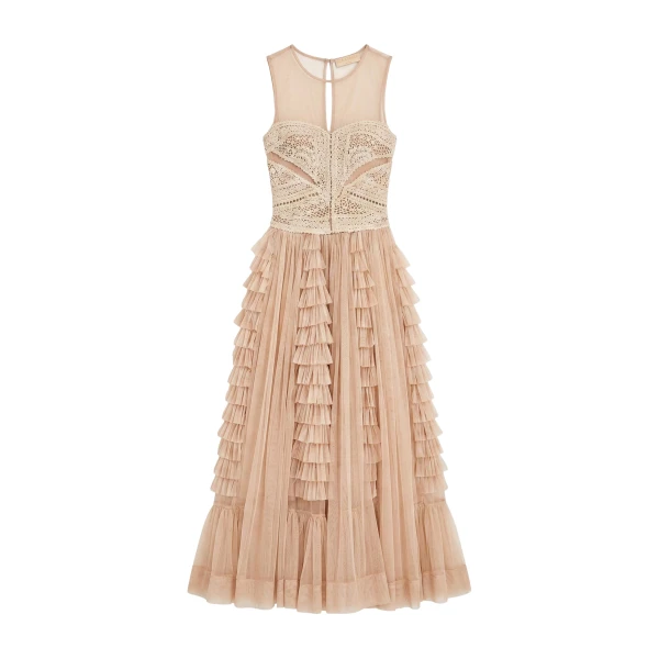 ulla johnson orla crochet & tulle dress