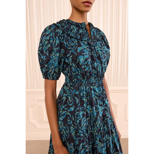 othella short sleeve cotton dress midnight