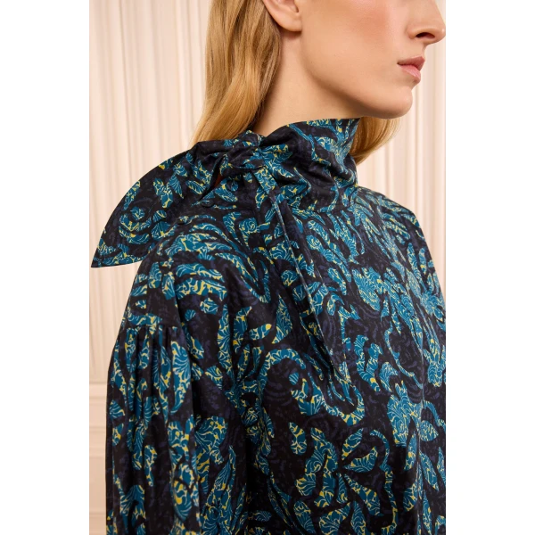 pastel long sleeve cotton blouse midnight