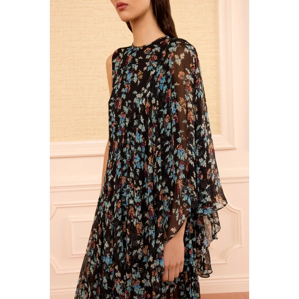 seraphina silk asymmetrical dress nightshade