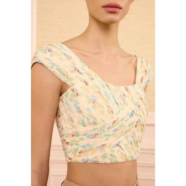 sylvie off the shoulder crop top moon petal
