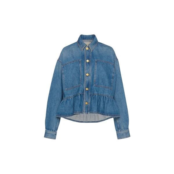 ulla johnson the arquette denim peplum jacket