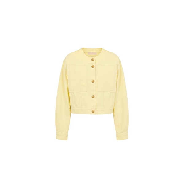 ulla johnson the briar collarless denim jacket