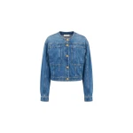ulla johnson the briar collarless denim jacket