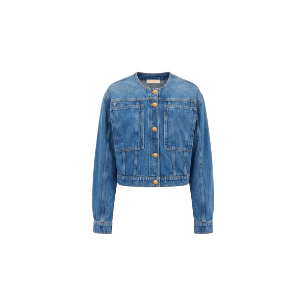 ulla johnson the briar collarless denim jacket