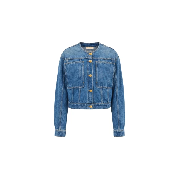 ulla johnson the briar collarless denim jacket