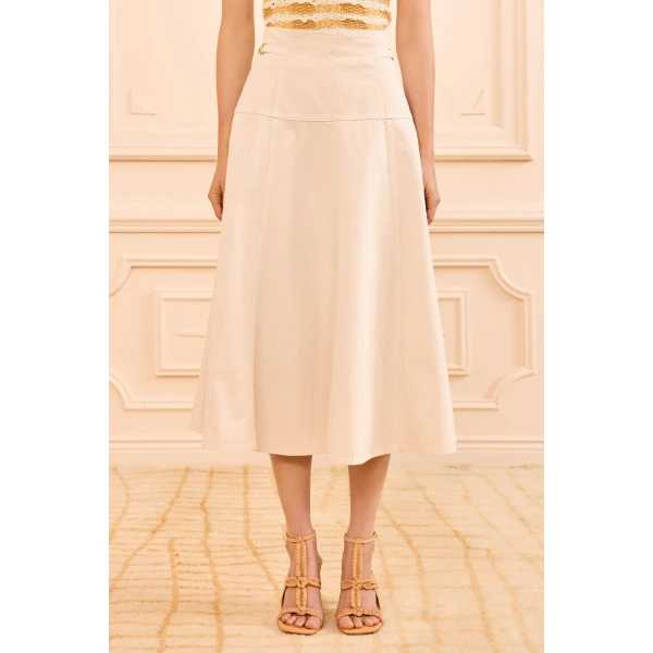the brigette denim midi skirt cowrie
