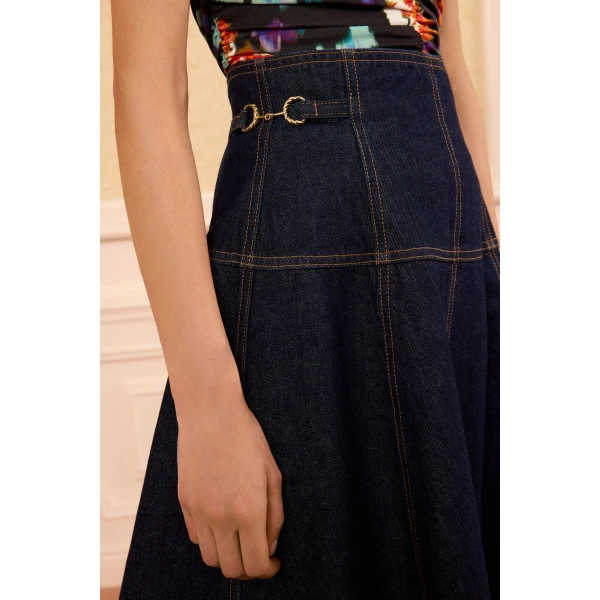 the brigette denim midi skirt tigris