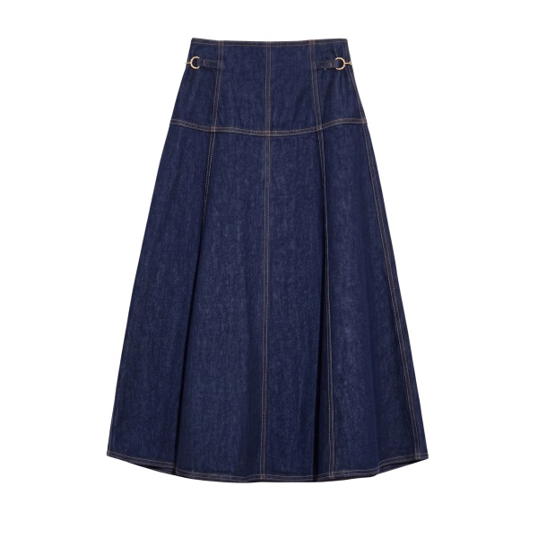 ulla johnson the brigette denim midi skirt