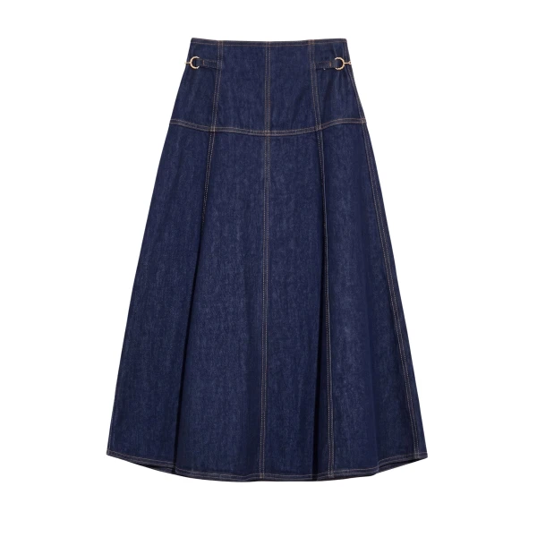 ulla johnson the brigette denim midi skirt
