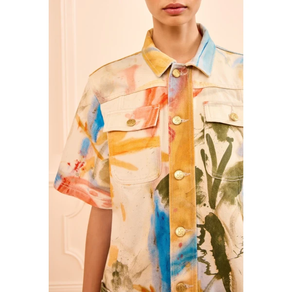 the painters denim mini dress western dream