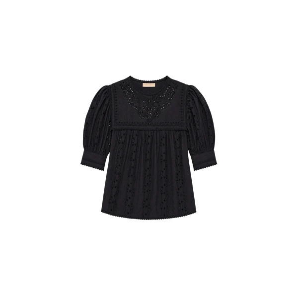 ulla johnson una short sleeve cotton top