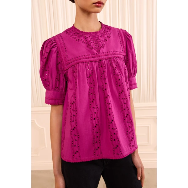 una short sleeve cotton top orchid