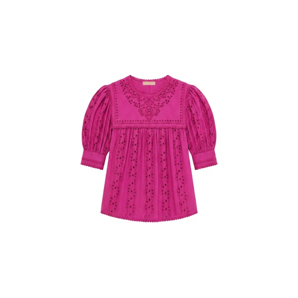 ulla johnson una short sleeve cotton top