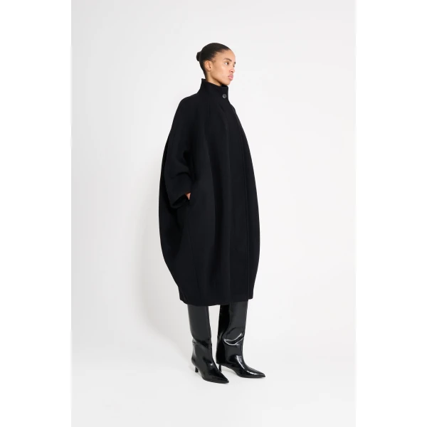 Viktor & Rolf Balloon Wool Coat in Black, view 2