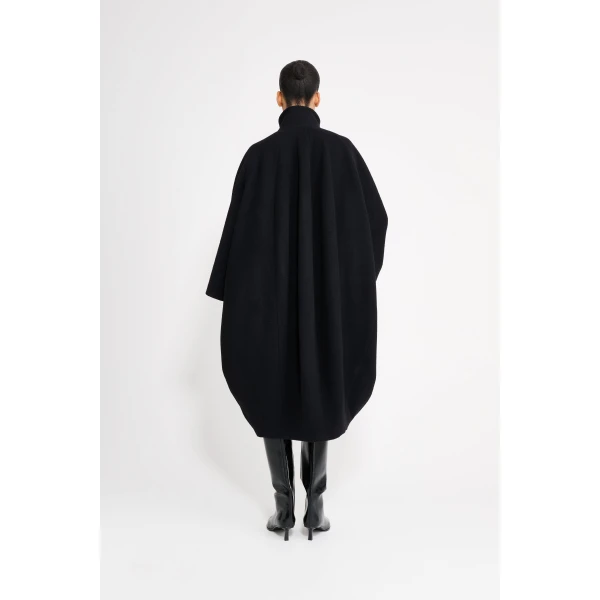 Viktor & Rolf Balloon Wool Coat in Black, view 3