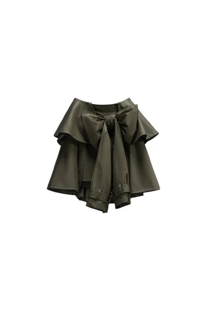Viktor-Rolf-Bow-Drape-Gabardine-Mini-Skirt-in-Green58491_nobg Viktor & Rolf Bow Drape Gabardine Mini Skirt