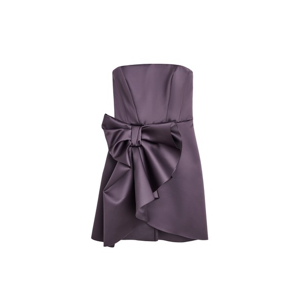 Viktor & Rolf Bow Volant Corset Mini Dress in Purple