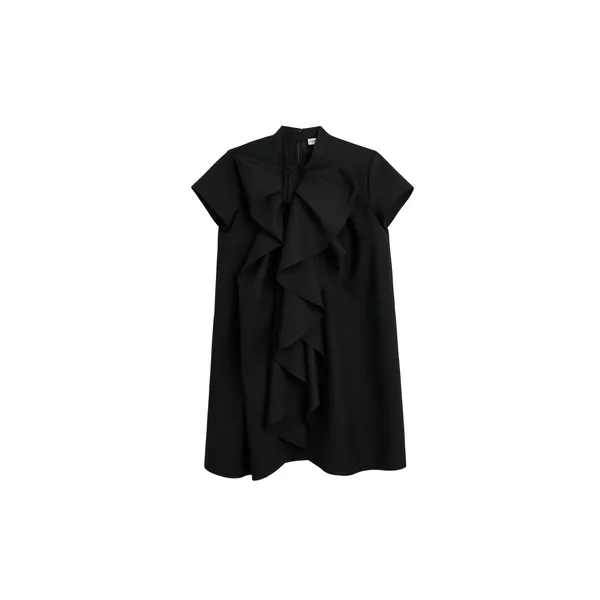 Viktor & Rolf Bow Volant Wool Dress