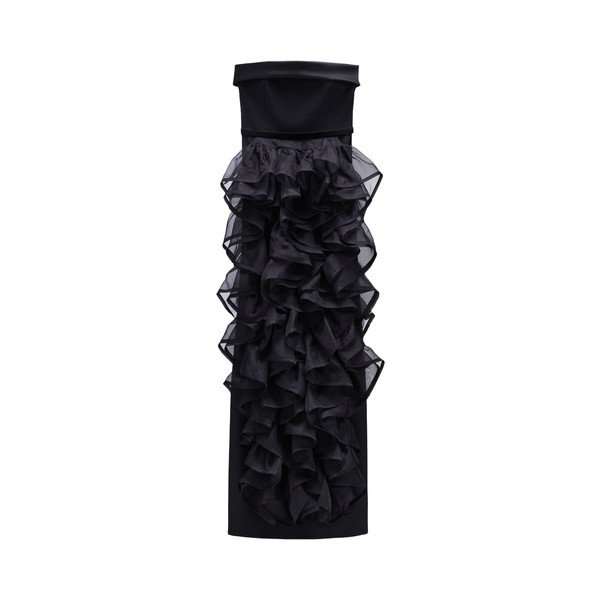 Viktor & Rolf Corset Volant Maxi Gown in Black