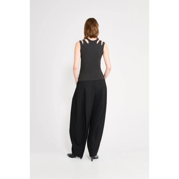 Viktor & Rolf Cotton Multi-Layered Tank Top in Black, view 3