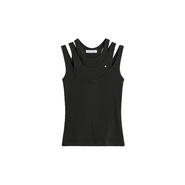 Viktor & Rolf Cotton Multi-Layered Tank Top in Black