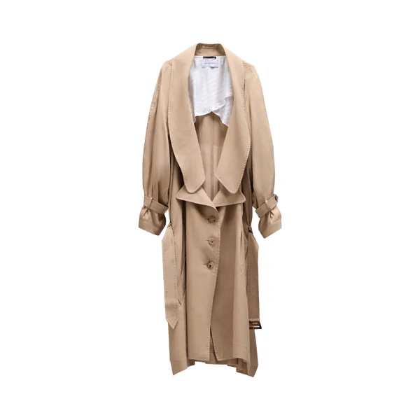 Viktor & Rolf Dragged Linen-Silk Blend Trenchcoat