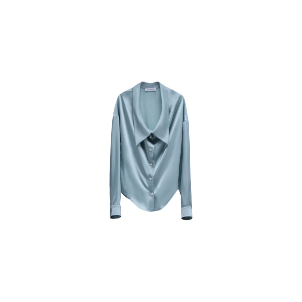 Viktor & Rolf Dragged Neck Satin Shirt