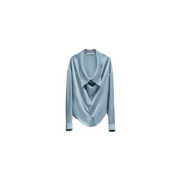 Viktor & Rolf Dragged Neck Satin Shirt
