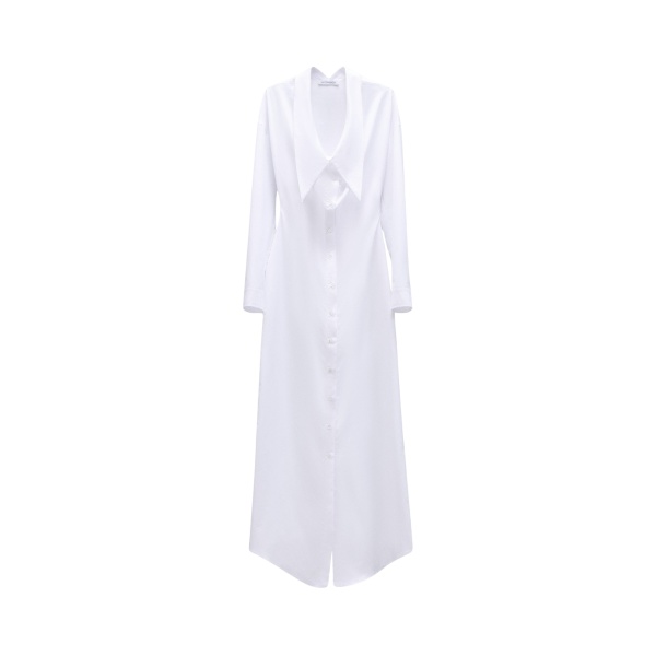 Viktor & Rolf Dragged Neckline Poplin Shirt Dress
