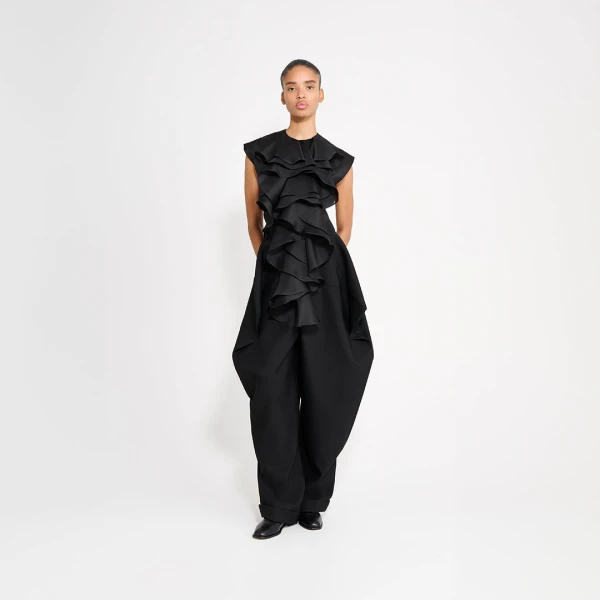 Viktor & Rolf Jabot Organza Top in Black, view 6