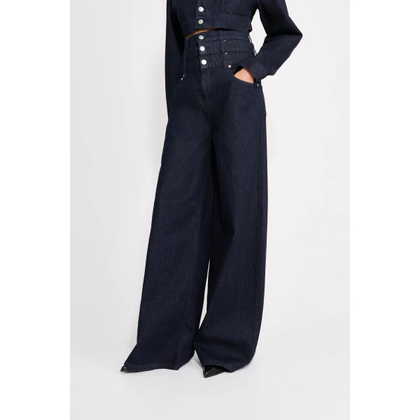 Viktor & Rolf Multi-Layered Denim Jeans in Dark Blue, view 5