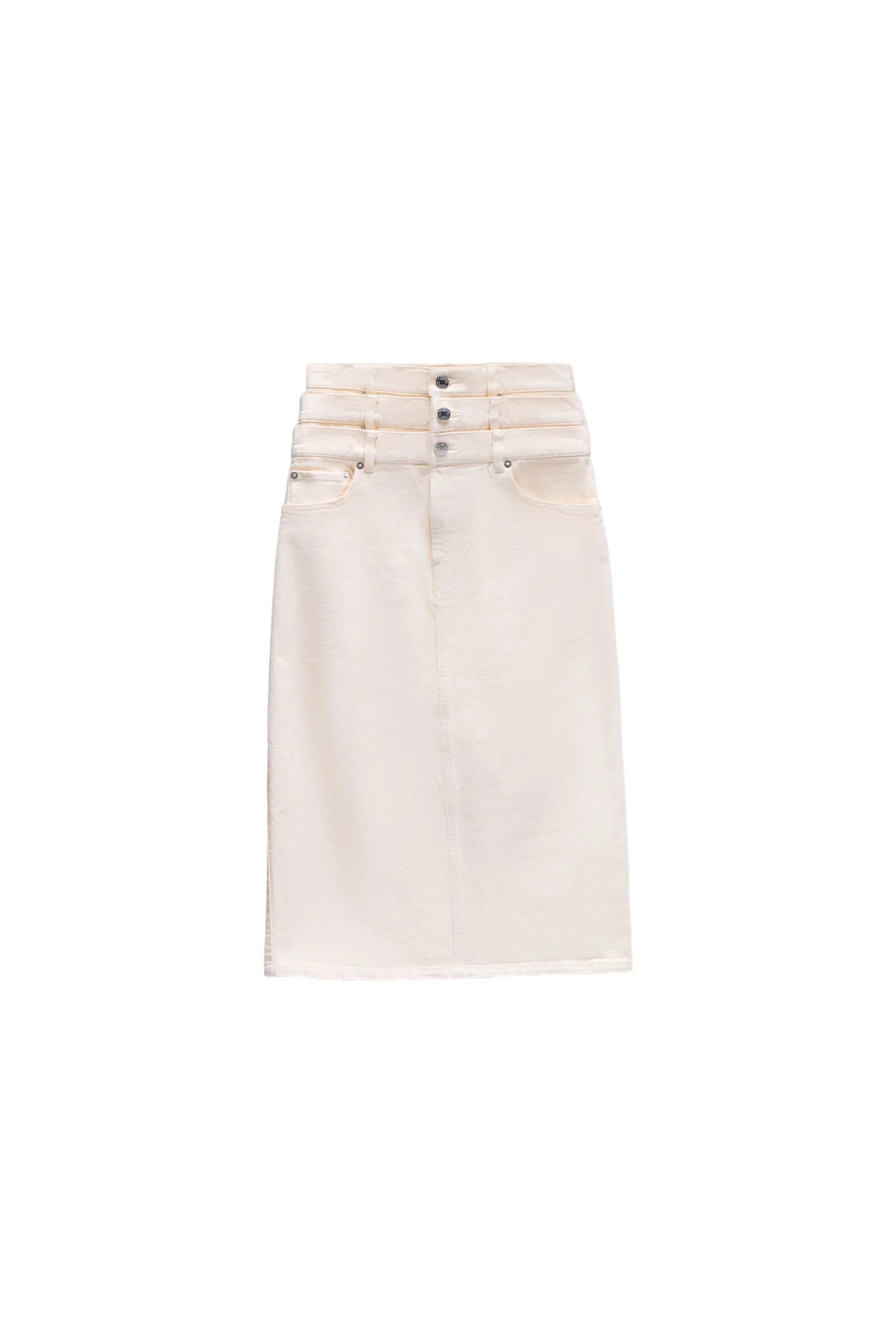 Multi-Layered Denim Skirt in Off White Viktor & Rolf Viktor & Rolf Multi-Layered Denim Skirt