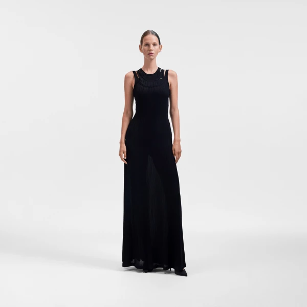 Viktor & Rolf Multi-Layered Jersey Tank Dress in Black, view 6