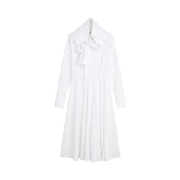 Viktor & Rolf Multi-Layered Long Sleeve Poplin Shirt Dress in White